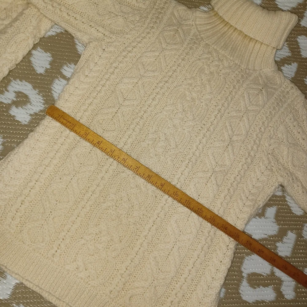 Ralph Ralph Lauren Hand Knit Cozy Cable Knit Turtleneck Sweater - Cream - Picture 5 of 14